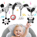 AJsupojouet Car Seat Toys Hanging and Stroller Toys for Babies 0-6 Months，High Contrast Baby Toys for Newborn 0 3 Months Brain DevelopmentBlack and White Baby Toys for Crib Mobile，Infant Ideal Gift