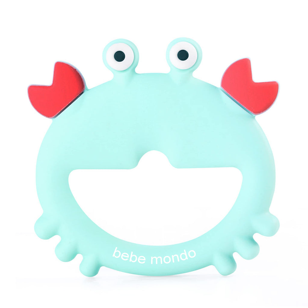 Teething Toys 3-6 Months Teethers for Babies 3-6 6-12 Months for Teething Relief Baby Teether Teething Toys 100% Silicone Newborn Infant Sensory Baby Toys 0-6 Monthsbebe mondo (Crab)