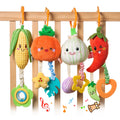 TUMAMA Hanging Baby Toys 4 Pack Vegetable Crib Stroller Baby Gym Mobile Plush Toys Early Baby Cognitive Sensory Hanging Rattle Toys with Teether. Suitable for Babies 0 3 6 9 12 Months