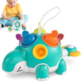 Lehoo Castle Montessori Toys for 1 Year Old Boy Girl Baby Toys for One Year Old Boy Birthday Gift 12 Months Sensory Dinosaur Travel Toys Educational Developmental Toys Age 1 Stocking Stuffers (Cyan)