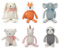 FLUFFYFUN Organic Baby Toys Assorted Stuffed Animals Bulk (6.5"-7.1" 6pcs/Set)